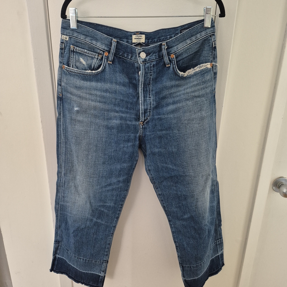 Citizens Of Humanity Relaxed Crop Blue Jeans